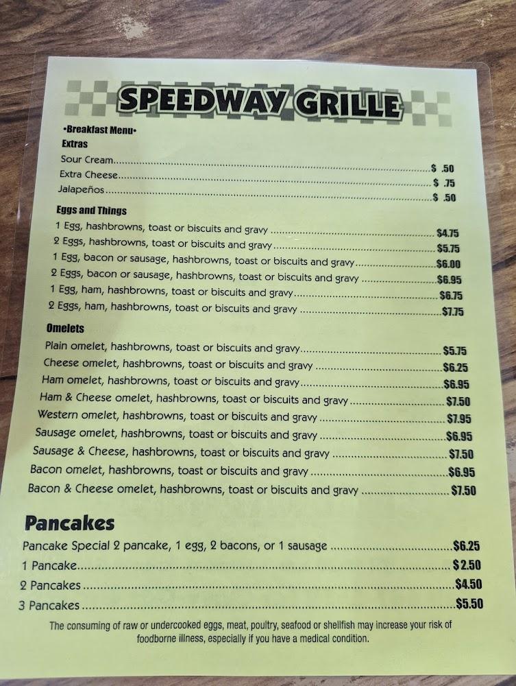 Speedway Grille Menu image 1
